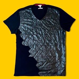 Calvin Klein Slim Fit Faux Leather Graphic Tee (Size L)